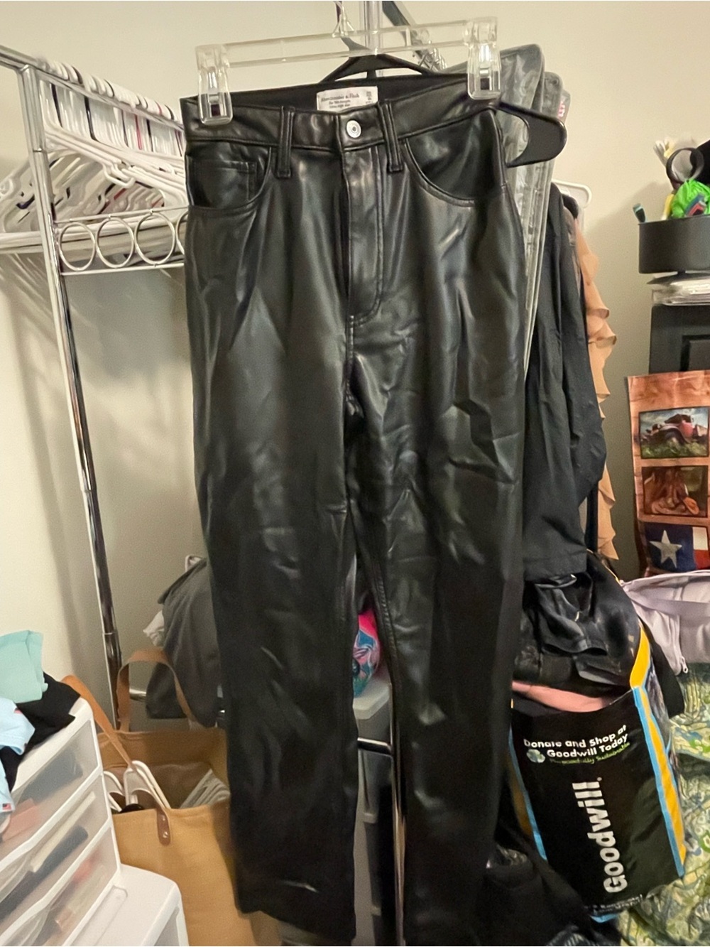 Abercrombie & Fitch Black Faux Leather Pants